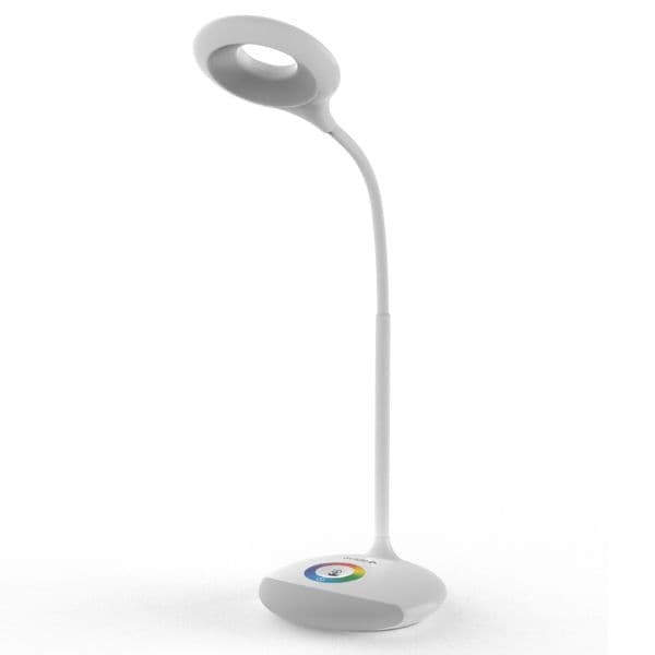 Nabíjecí stmívatelná   LED stolní lampa 4W 250lm denní světlo, RGB podstavec - náhled 3