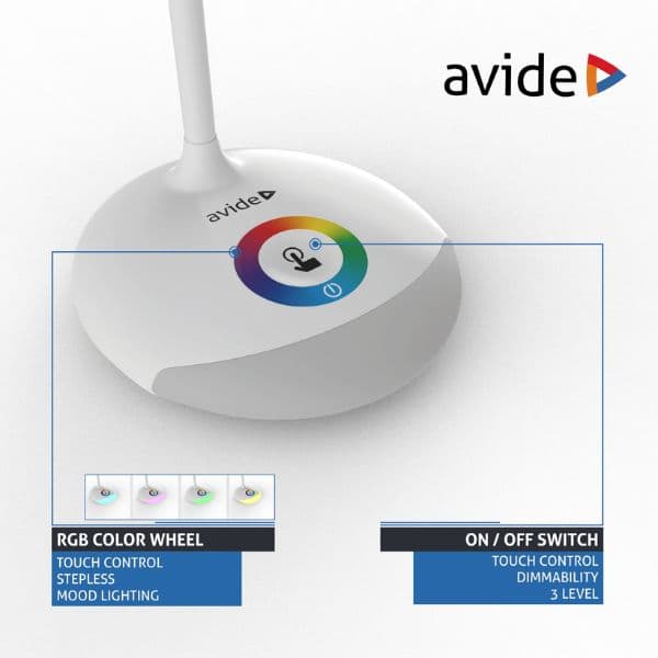 Nabíjecí stmívatelná   LED stolní lampa 4W 250lm denní světlo, RGB podstavec - náhled 4