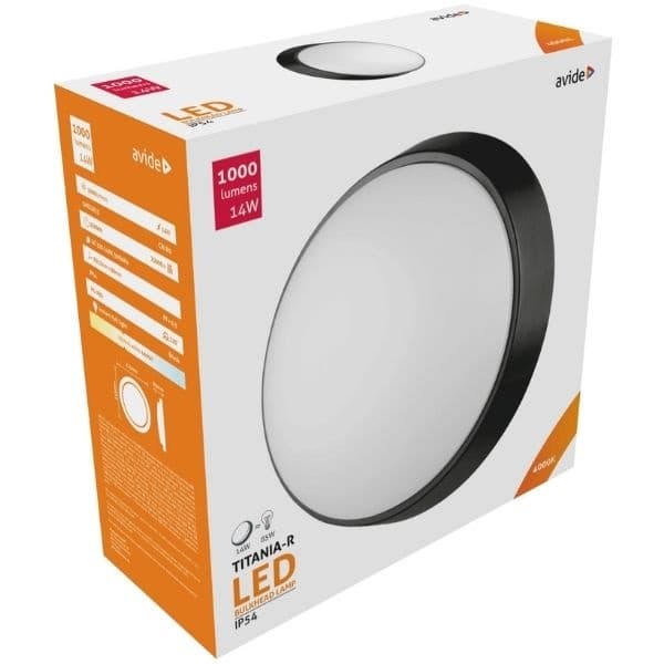 Prémiové LED venkovní osvětlení Titania-R do mokrého provozu IP54 14W 1000lm denní, černé - náhled 5