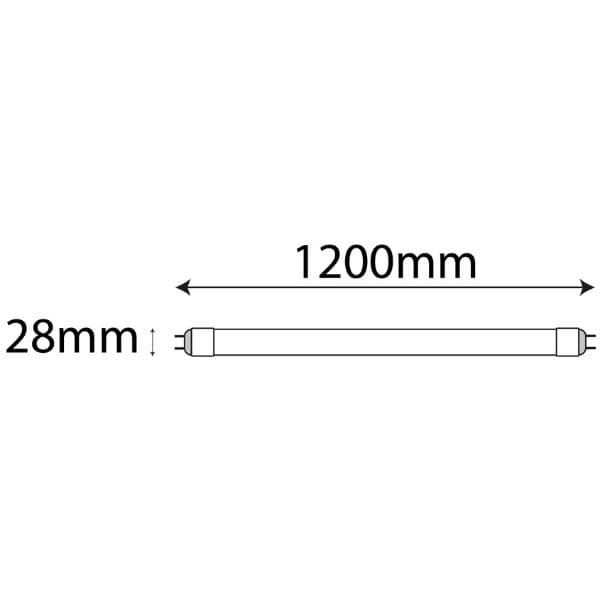 Prémiová skleněná LED zářivka T8 18W 1800lm 120cm, studená, STARTÉR ZDARMA, bulk - náhled 3