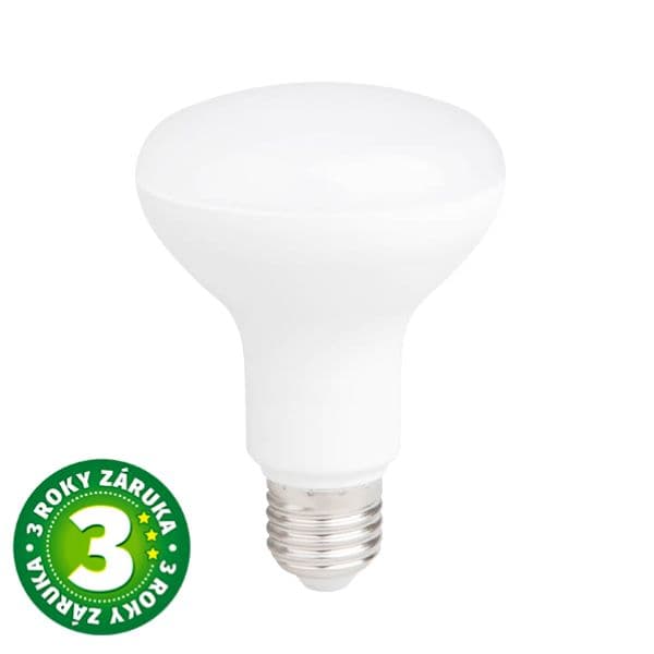 Prémiová LED žárovka E27 12W 1200lm R80 studená, ekv. 85W, 3 roky záruka