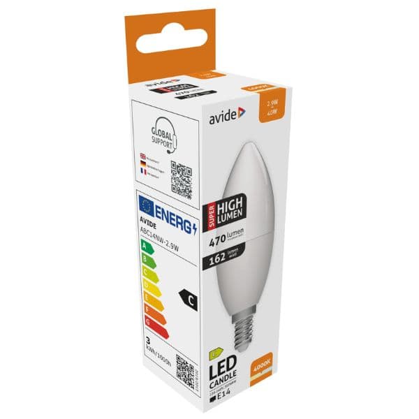 Ultra úsporná prémiová LED žárovka svíčka E14 2,9W 470lm, denní, ekv. 40W, 3 roky - náhled 5