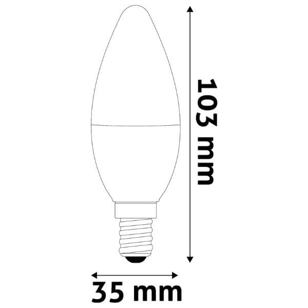 Akce 3+1: Prémiová LED žárovka svíčka E14 6,5W 806lm, studená, ekv 60W, 3 roky - náhled 2