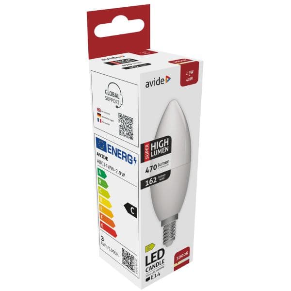 Ultra úsporná prémiová LED žárovka svíčka E14 2,9W 470lm, teplá, ekv. 40W, 3 roky - náhled 4