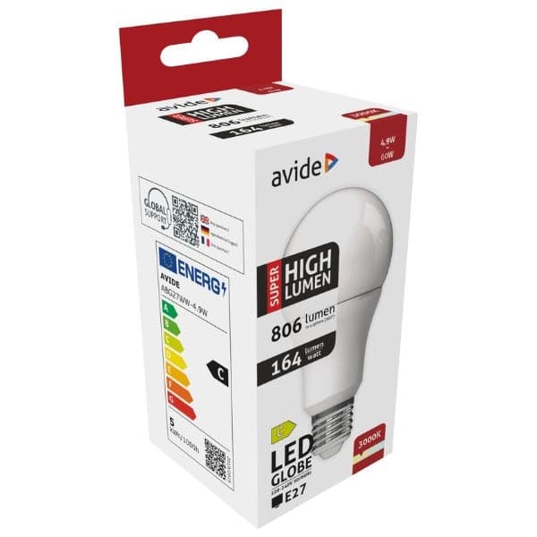 Ultra úsporná prémiová LED žárovka E27 4,9W 806lm teplá, ekv. 60W, 3 roky - náhled 4