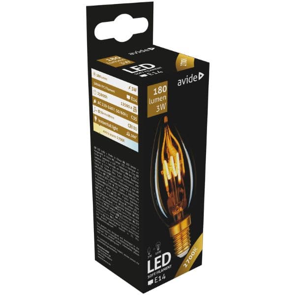 Prémiová designová retro LED žárovka E14 3W 180lm, EXTRA TEPLÁ, filament, ekv. 19W, 3 roky - náhled 3