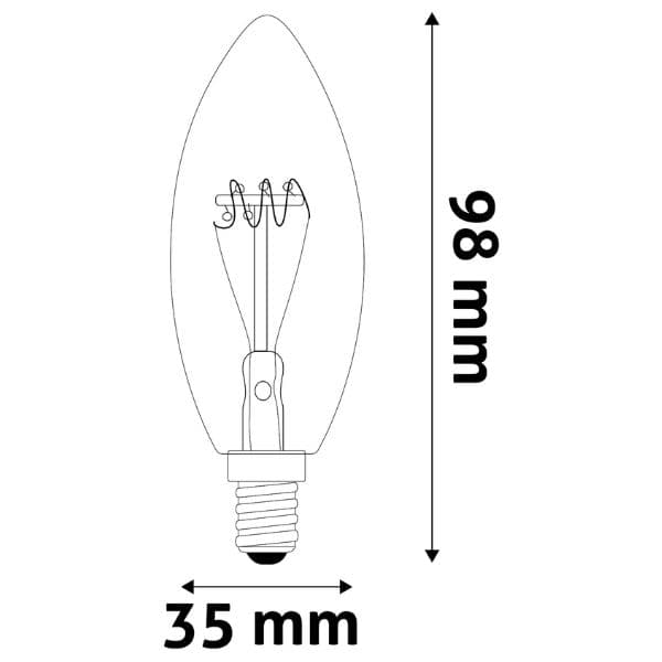 Prémiová designová retro LED žárovka E14 3W 180lm, EXTRA TEPLÁ, filament, ekv. 19W, 3 roky - náhled 4
