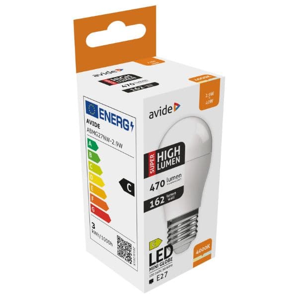 Ultra úsporná prémiová LED žárovka E27 2,9W 470lm G45 denní, ekv. 40W, 3 roky - náhled 5