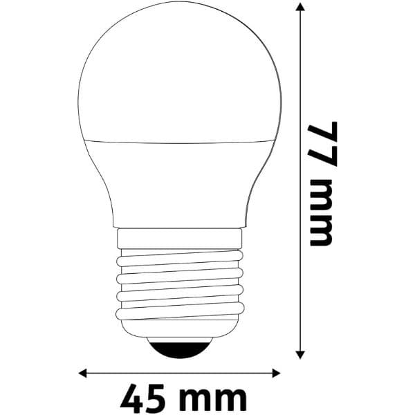Akce 3+1: Prémiová LED žárovka E27 6,5W 806lm G45 studená, ekv. 60W, 3 roky - náhled 2