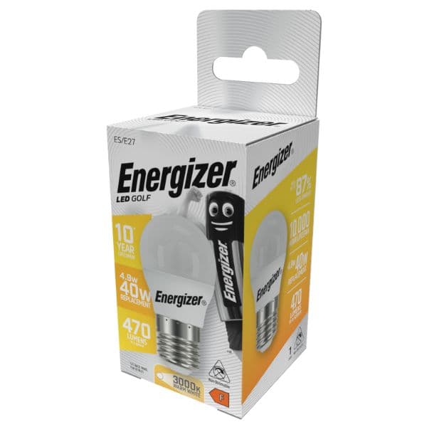 Malá LED žárovka E27 4,9W 470lm G45 teplá, ekv. 40W, Energizer - náhled 2