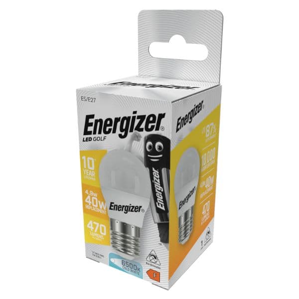 Malá LED žárovka E27 4,9W 470lm G45 studená, ekv. 40W, Energizer - náhled 2