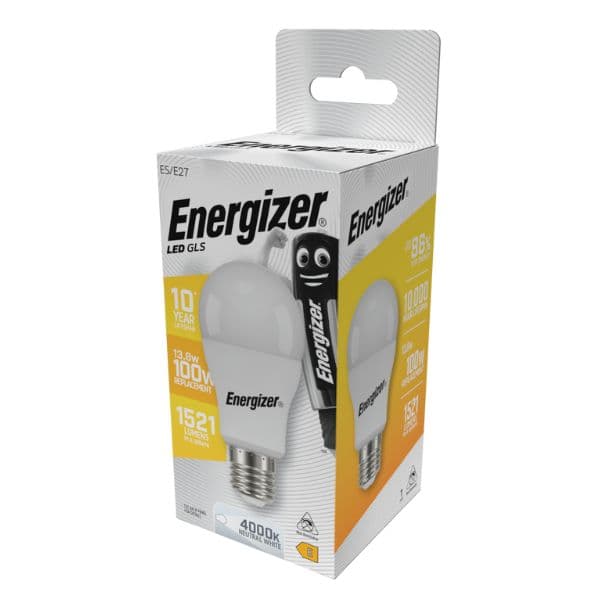 Silná LED žárovka E27 13,8W 1521lm A60 denní, ekv. 100W, Energizer - náhled 2