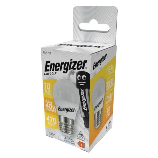 Malá LED žárovka E27 4,9W 470lm G45 denní, ekv. 40W, Energizer - náhled 2