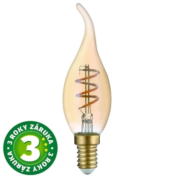 Prémiová designová retro LED žárovka E14 3W 240lm EXTRA TEPLÁ, filament, ekv. 24W, 3 roky - náhled 4