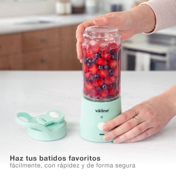 Přenosný smoothie mixér Väline Ibadan 350 ml v mint barvě s USB nabíjením, 3 roky záruka - náhled 4