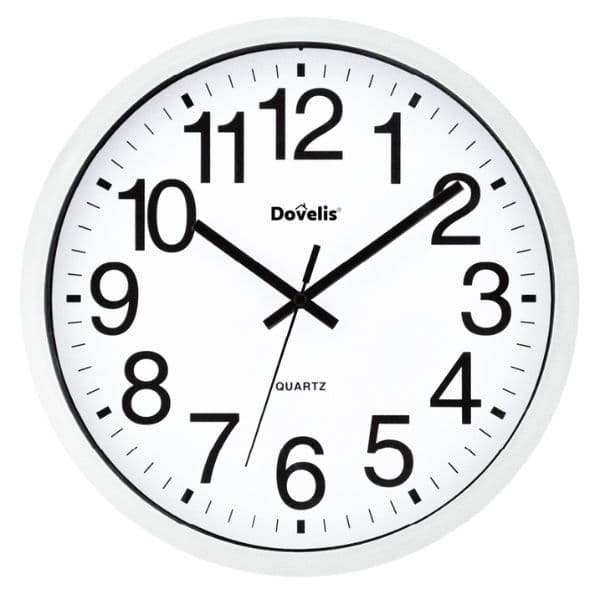 Nástěnné hodiny Classic 25cm s velkými číslicemi, na 1 baterii AA, bílé, 3 roky záruka - náhled 5