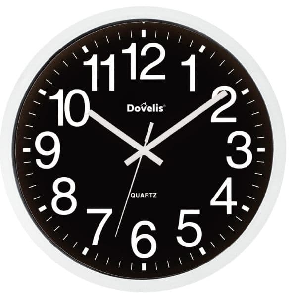 Nástěnné hodiny Classic 25cm s velkými číslicemi, na 1 baterii AA, černé, 3 roky záruka - náhled 5