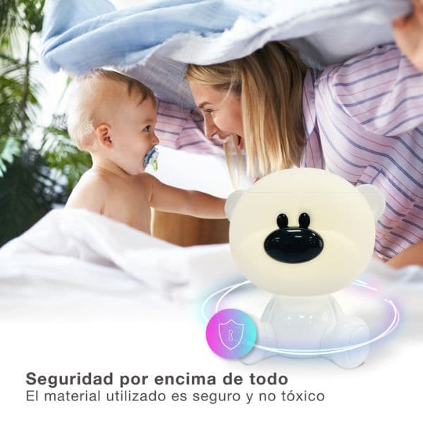 Noční světlo medvěd 25cm GSC, denní + RGB, nabíjecí dětská lampička, 3 roky záruka - náhled 3