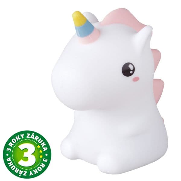 Noční světlo jednorožec 15cm GSC, teplá + RGB, nabíjecí, 3 roky záruka - náhled 1