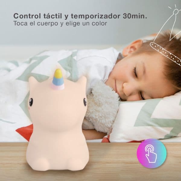 Noční světlo jednorožec 15cm GSC, teplá + RGB, nabíjecí, 3 roky záruka - náhled 3