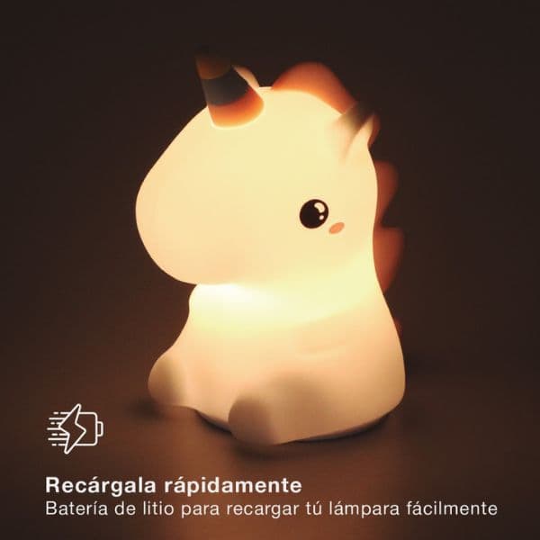 Noční světlo jednorožec 15cm GSC, teplá + RGB, nabíjecí, 3 roky záruka - náhled 5