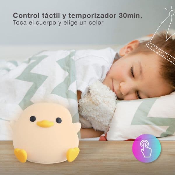 Noční světlo kuře 11cm GSC, teplá + RGB, nabíjecí, 3 roky záruka - náhled 3