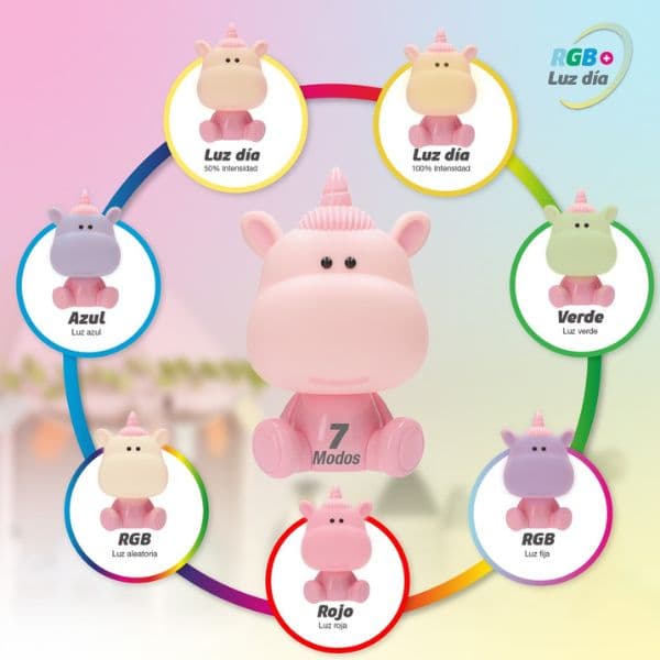 Noční světlo jednorožec 31cm GSC, denní + RGB, nabíjecí, BT reproduktor, 3 roky záruka - náhled 2