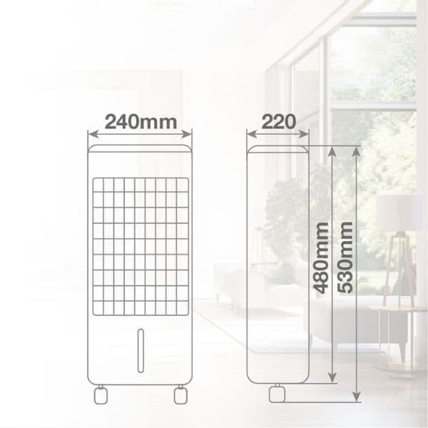Pokojový ochlazovač vzduchu Tatasu, USB, 80W, 3 rychlosti, 4l, dálkové ovl., 3 roky záruka - náhled 5