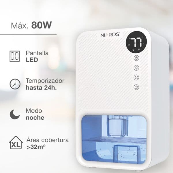 Odvhlčovač Boure XL 3,8 l, 80W, 34db, automatické vypnutí, ambientní světlo, 3 roky záruka - náhled 2