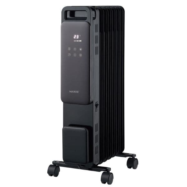 Olejový radiátor 4 režimy max 1500W termostat 5-30°C 7 žeber displej dálkové ovl. kolečka - náhled 5