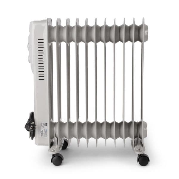 Olejový radiátor, 3 stupně výkonu, max 2500W, termostat, 11 žeber, držák na kabel, kolečka - náhled 4