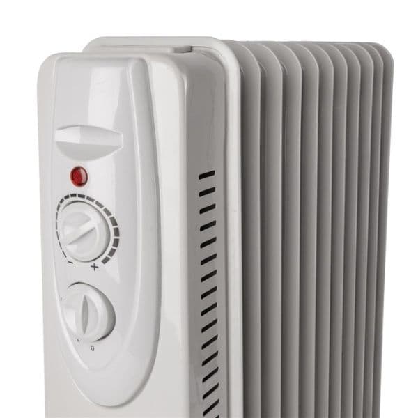 Olejový radiátor, 3 stupně výkonu, max 2500W, termostat, 11 žeber, držák na kabel, kolečka - náhled 5