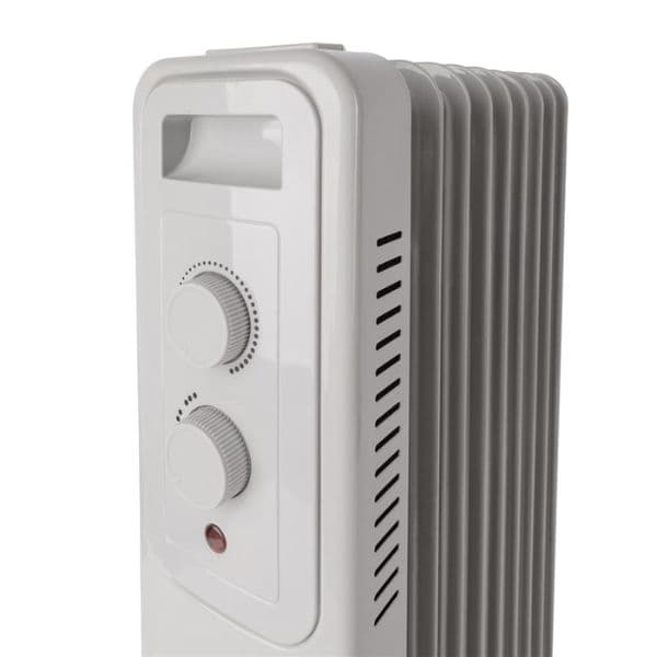Olejový radiátor, 3 stupně výkonu, max 2000W, termostat, 9 žeber, na kolečkách - náhled 4