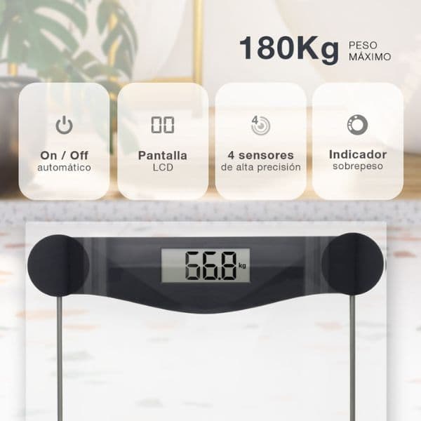 Digitální váha Väline Akale, max 180kg, na 1 baterii CR2032, tvrzené sklo - náhled 2
