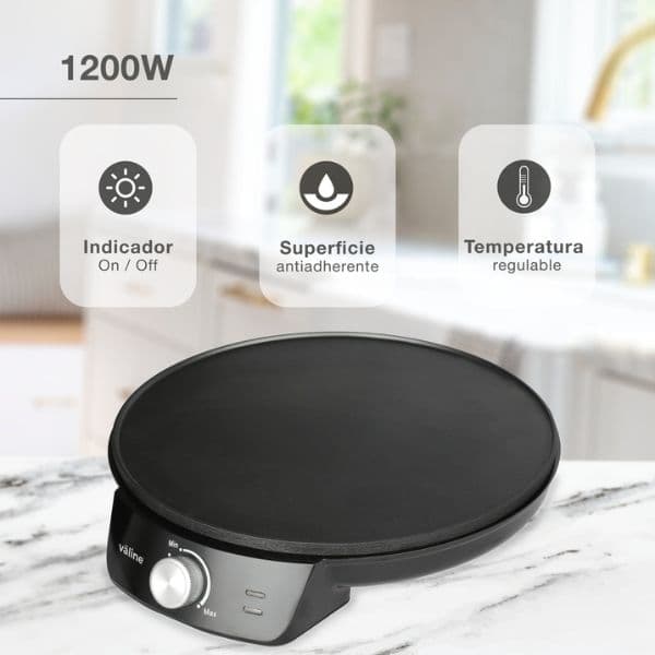 Elektrický palačinkovač Väline Elomba, 1200W, 30cm, regulace teploty, 3 roky záruka - náhled 3