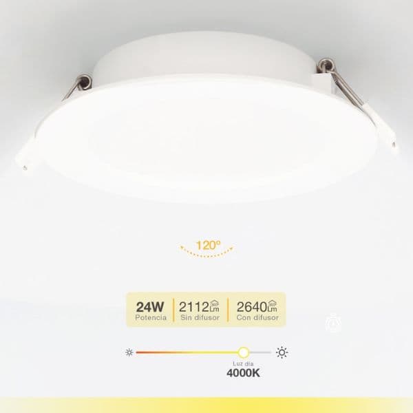Vestavný LED panel 24W 2112lm, denní, kruhový, 29,6cm, 3 roky záruka - náhled 3