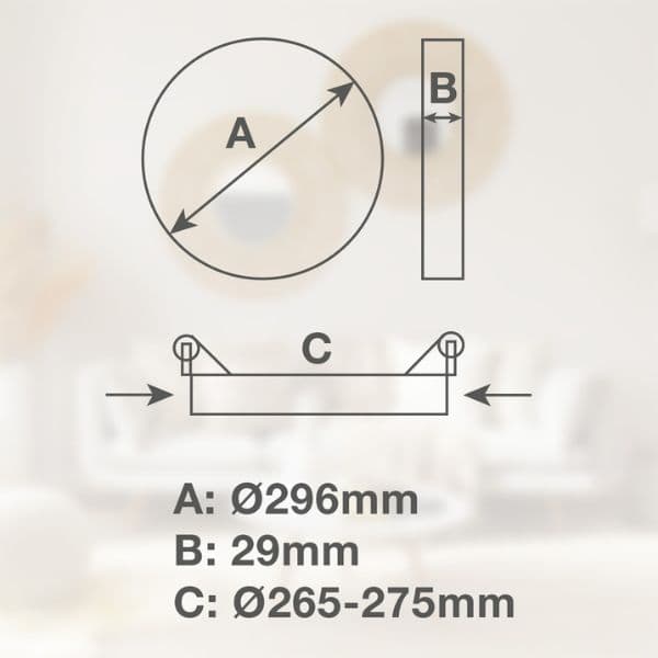 Vestavný LED panel 24W 2112lm, studená, kruhový, 29,6cm, 3 roky záruka - náhled 3