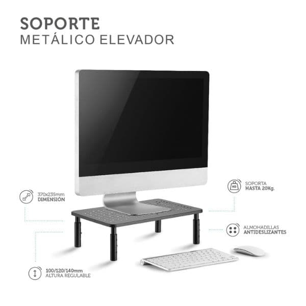 Podstavec pod monitor Holmios, 37x23cm, výška 10-14cm, nosnost 20kg, 10 let záruka - náhled 3