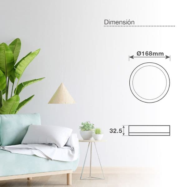 Prémiový přisazený LED panel 12W 1080lm, studená, kruhový, 16,8cm, 3 roky - náhled 4
