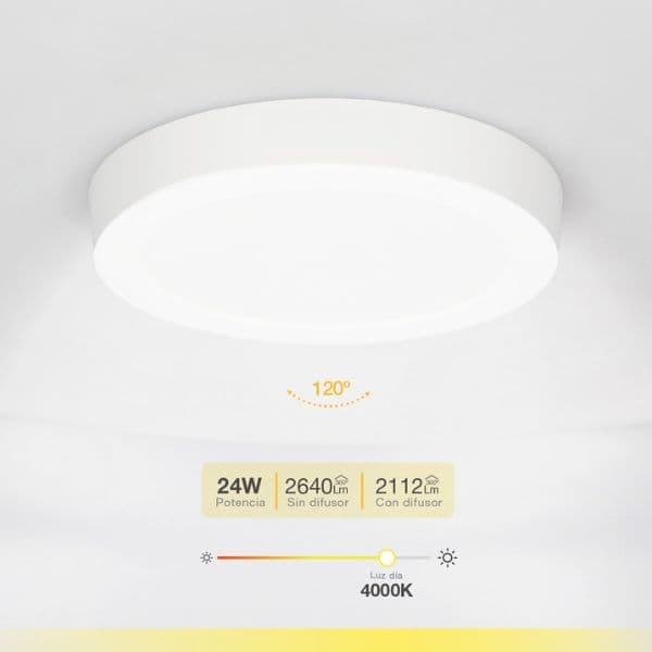 Prémiový přisazený LED panel 24W 2112lm, denní, kruhový, 29cm, 3 roky záruka - náhled 2