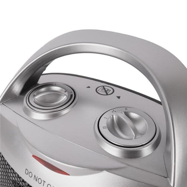 Přenosný přímotop - PTC ohřívač + ventilátor, 2 stupně topného výkonu, max 1500W - náhled 3
