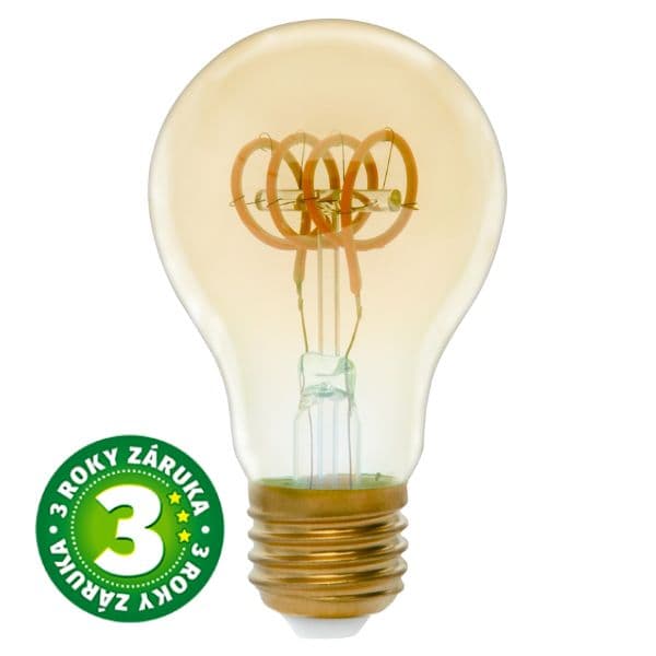 Prémiová designová retro LED žárovka E27 4,5W 400lm EXTRA TEPLÁ filament ekv. 35W 3 roky - náhled 2