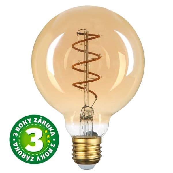 Prémiová designová retro LED žárovka E27 4,5W 400lm EXTRA TEPLÁ G80 ekv. 35W 3 roky - náhled 5