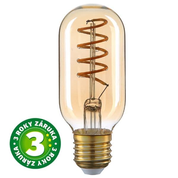 Prémiová designová retro LED žárovka E27 4,5W 400lm EXTRA TEPLÁ T45 filament, 3 roky - náhled 2