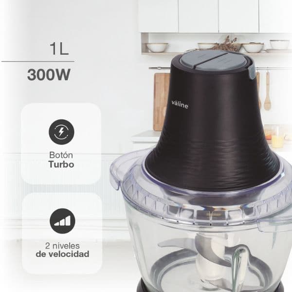 Elektrický sekáček Väline Boali 300W, 1l, 2 rychlosti, na maso zeleninu led, 3 roky záruka - náhled 3