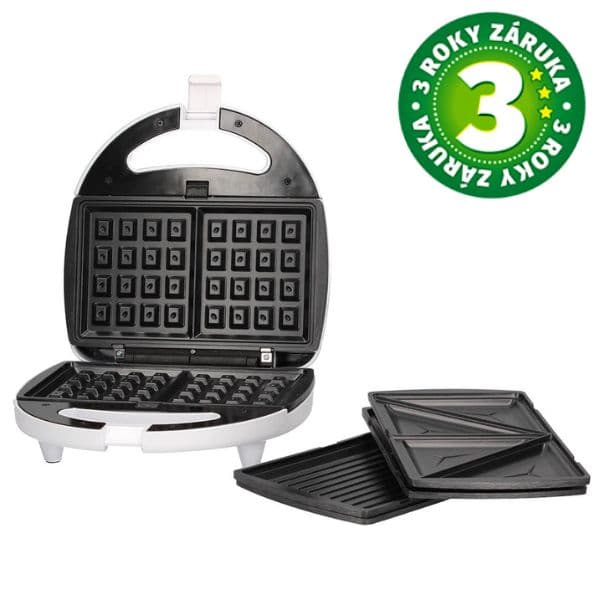 Toustovač, vaflovač a gril 3v1 Väline Pipu, 750W, bílý, 3 roky záruka