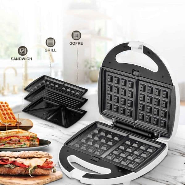 Toustovač, vaflovač a gril 3v1 Väline Pipu, 750W, bílý, 3 roky záruka - náhled 2