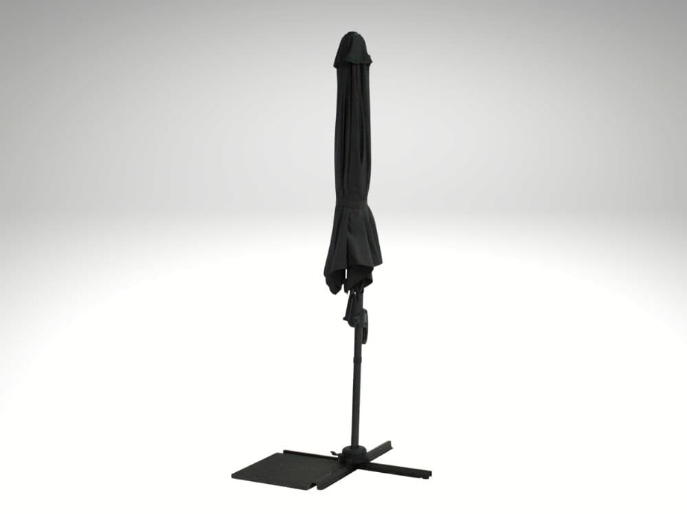 Výkyvný zahradní slunečník Honolulu 300cm s alu boční tyčí, otočný o 360°, antracit - náhled 4