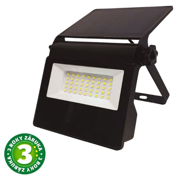 Výkonný solární LED reflektor s čidlem pohybu 7W 750lm, studená, vyměnitelný akumulátor - náhled 1