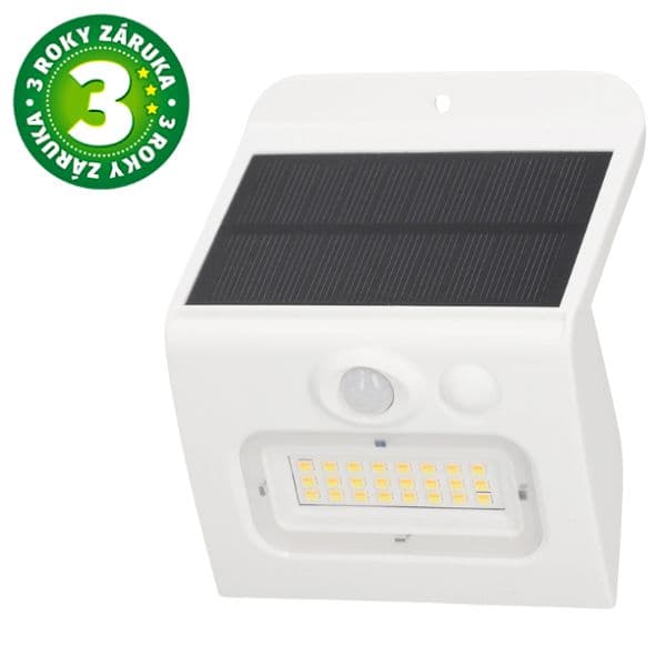 Solární LED reflektor Egoda 3W 350lm s pohybovým čidlem CCT IP54 bílý, 3 roky záruka